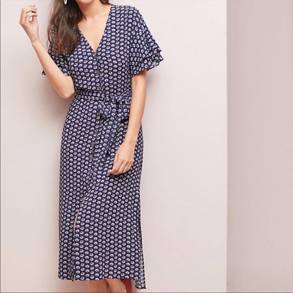 Anthropologie Kachel Ruffled Floral Dress